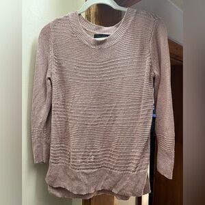 Tahari Women's Dusty Pink Crew Neck Sweater